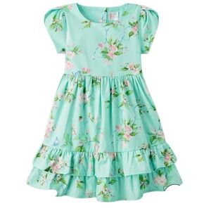 Gymboree Girls Floral Ruffle Dress special occasion short sleeve dress size 6